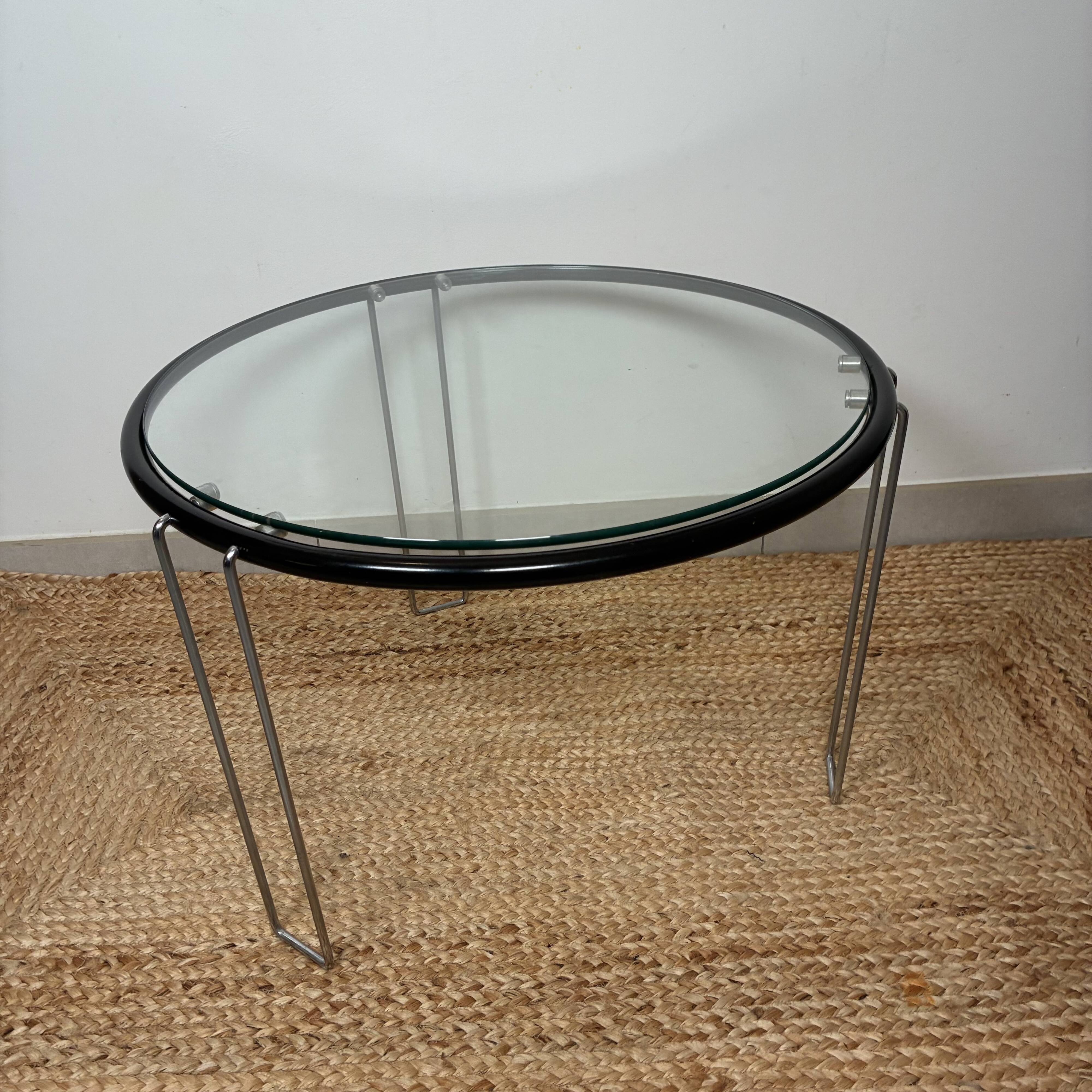Vintage Italian Coffee Table 1970s - Chrome & Glass - Elegance