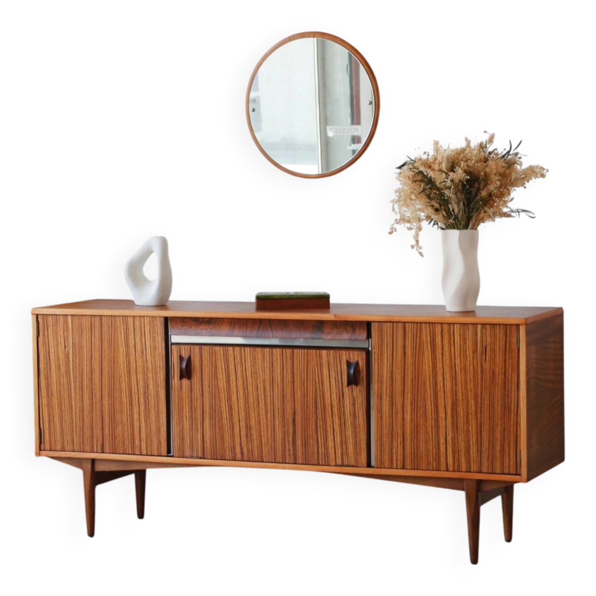 Enfilade scandinave zebrano – buffet vintage années 60