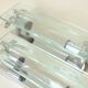 Pair of vintage glass and chrome wall sconces
