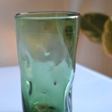 green glass vase Murano or Empoli Italy 1960
