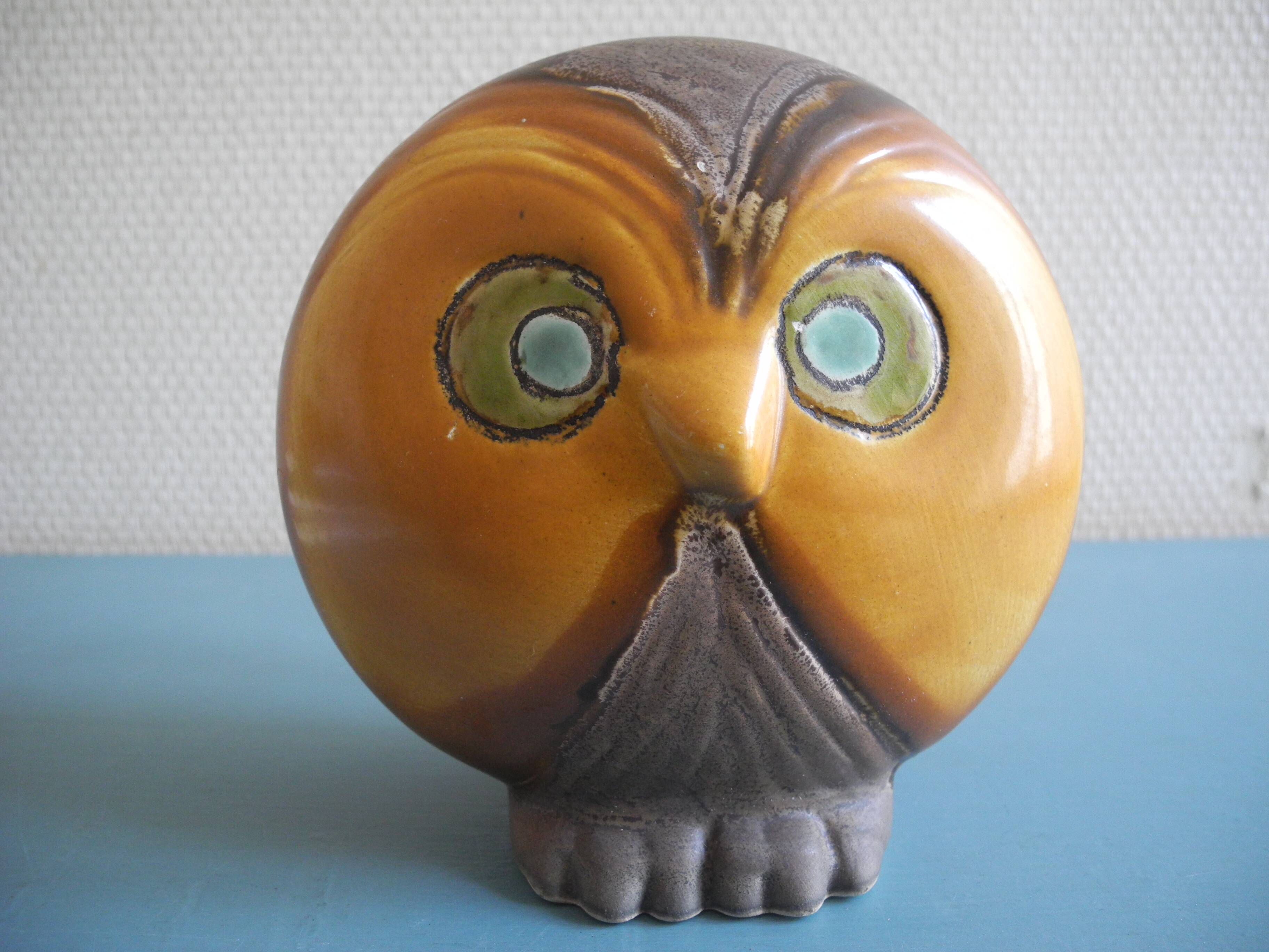 vintage ceramic owl pottery by Eduardo Vega