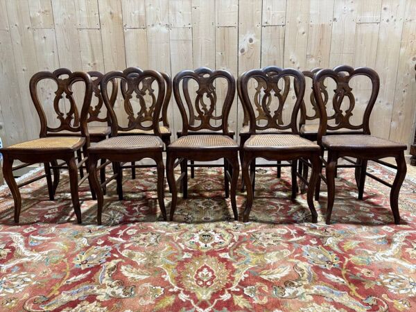 Série de 10 chaises époque Louis Philippe Cannees