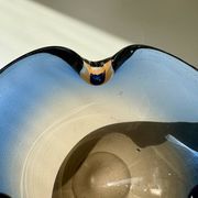 Blue and amber Murano glass ashtray/trinket dish 1960-70
