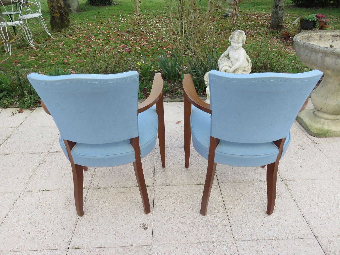 Pair of teak Art Deco armchairs