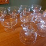 9 coupes en verre soufflé