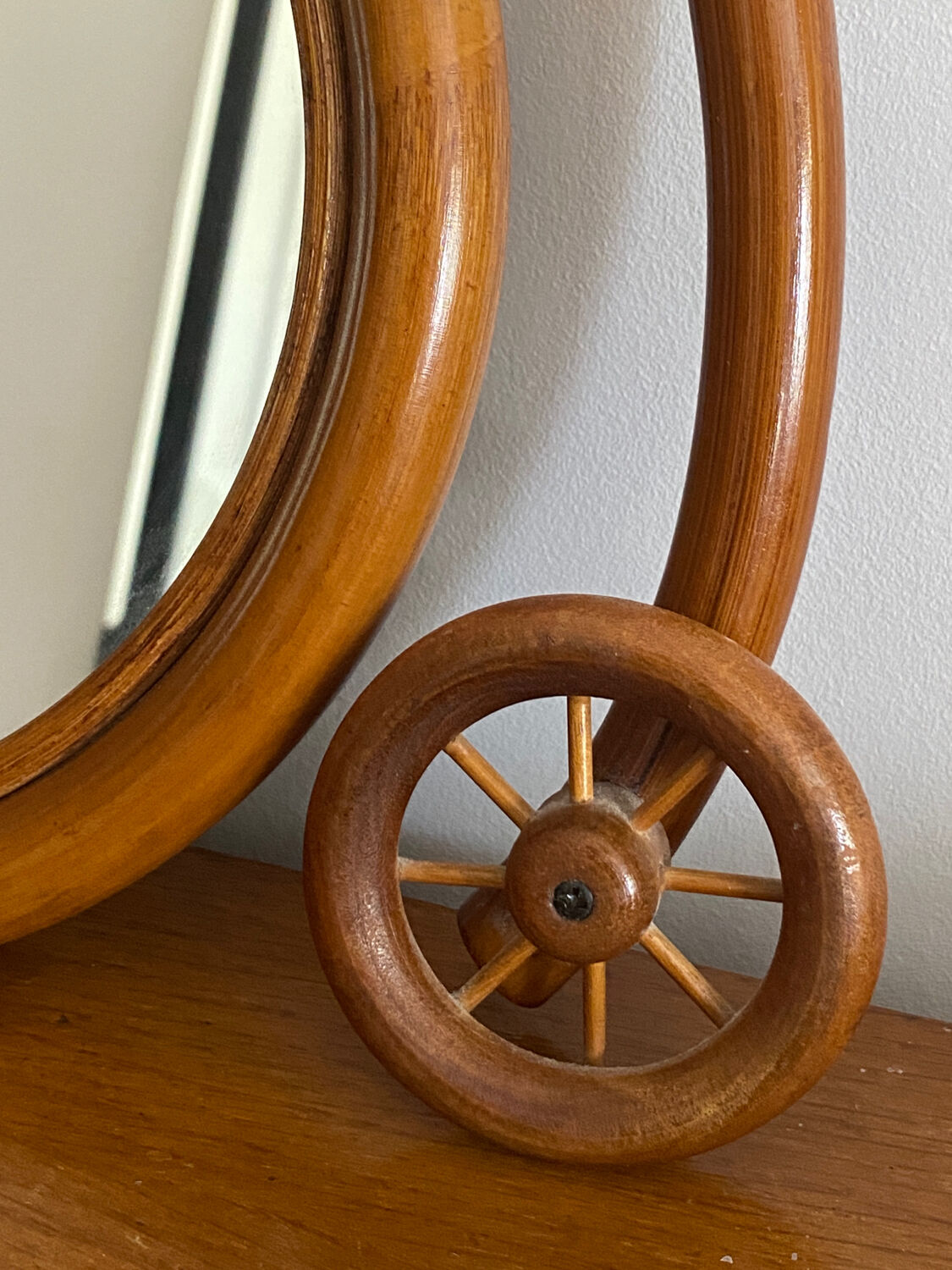 Vintage rattan mirror bike