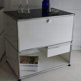 Lot of 3 designer furniture: usm haller white: 1 column with 2 modules.