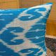 Hand Crafted Silk Ikat Lumbar Cushion Cover, Sky Blue Wave Pillow Case