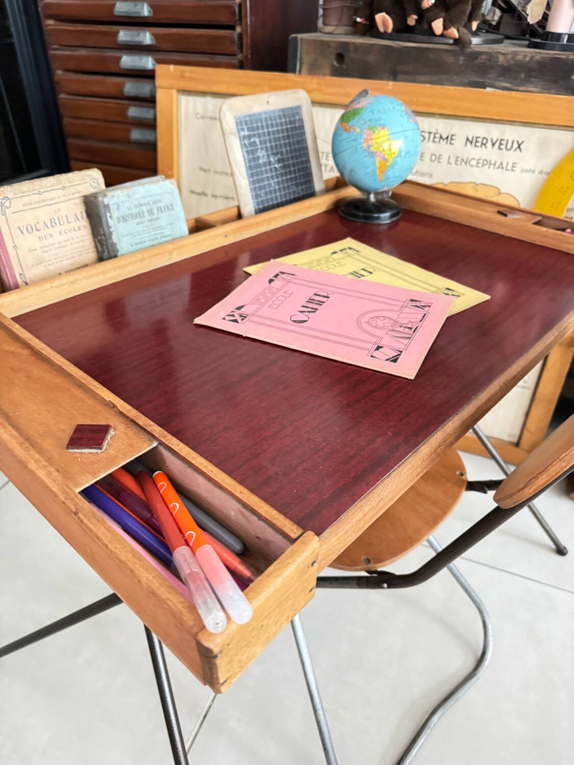 Vintage children's desk and chair set