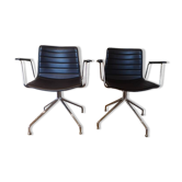 fauteuils cuir marron design
