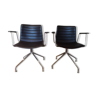 fauteuils cuir marron design