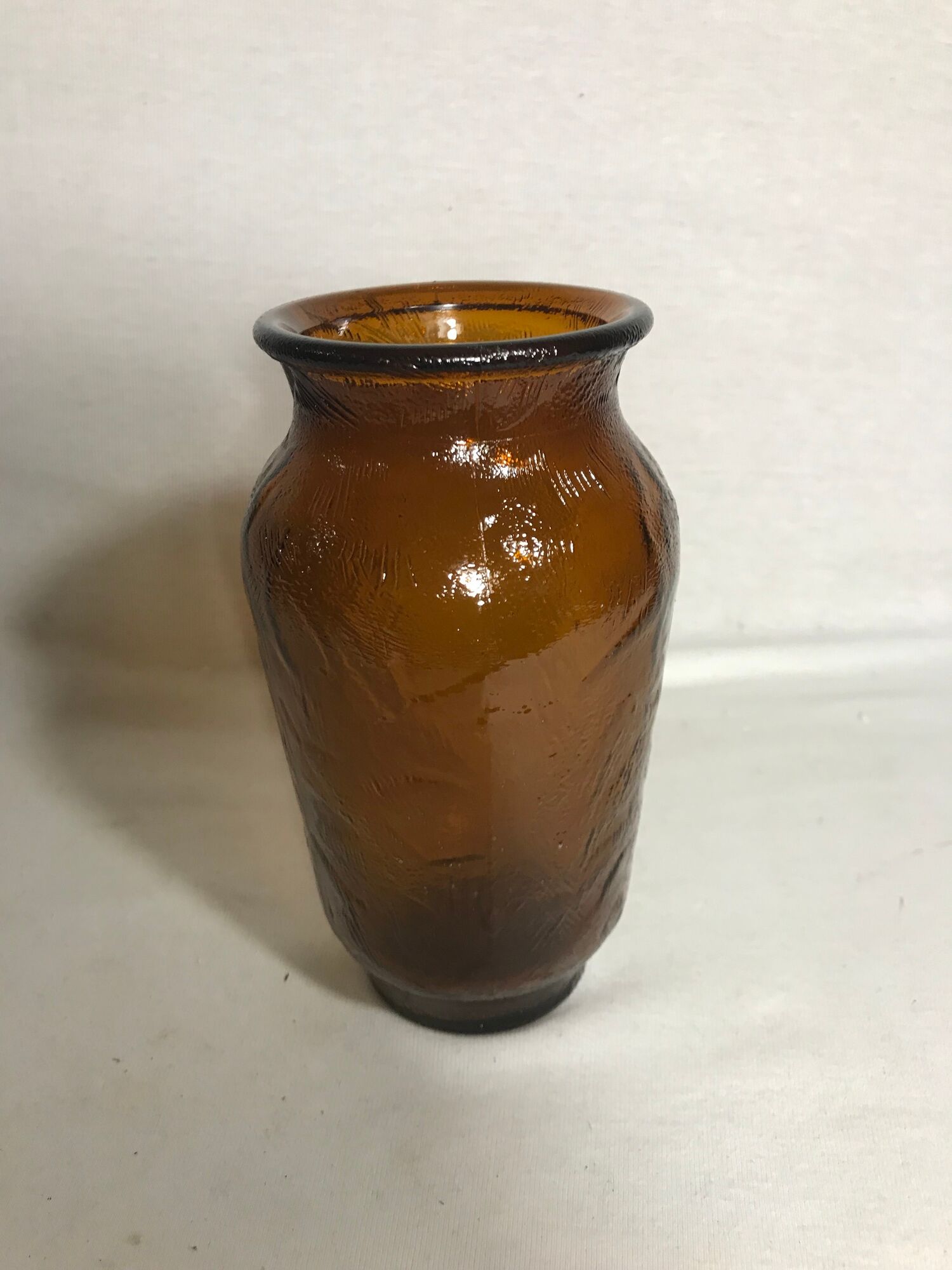 Former Henkel vintage stamped orange smoked glass vase