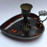 Scaled and silver table candle holder