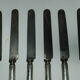 6 steel blade knives sleeves solid silver embossed punch minerve