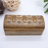Boite à timbre Florentine en bois, Italie vintage