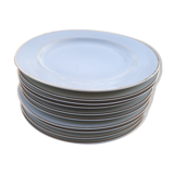 10 white flat plates Limoges