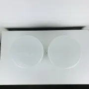 Pair of round opaline wall lights from the 50s/60s, ceiling lights.