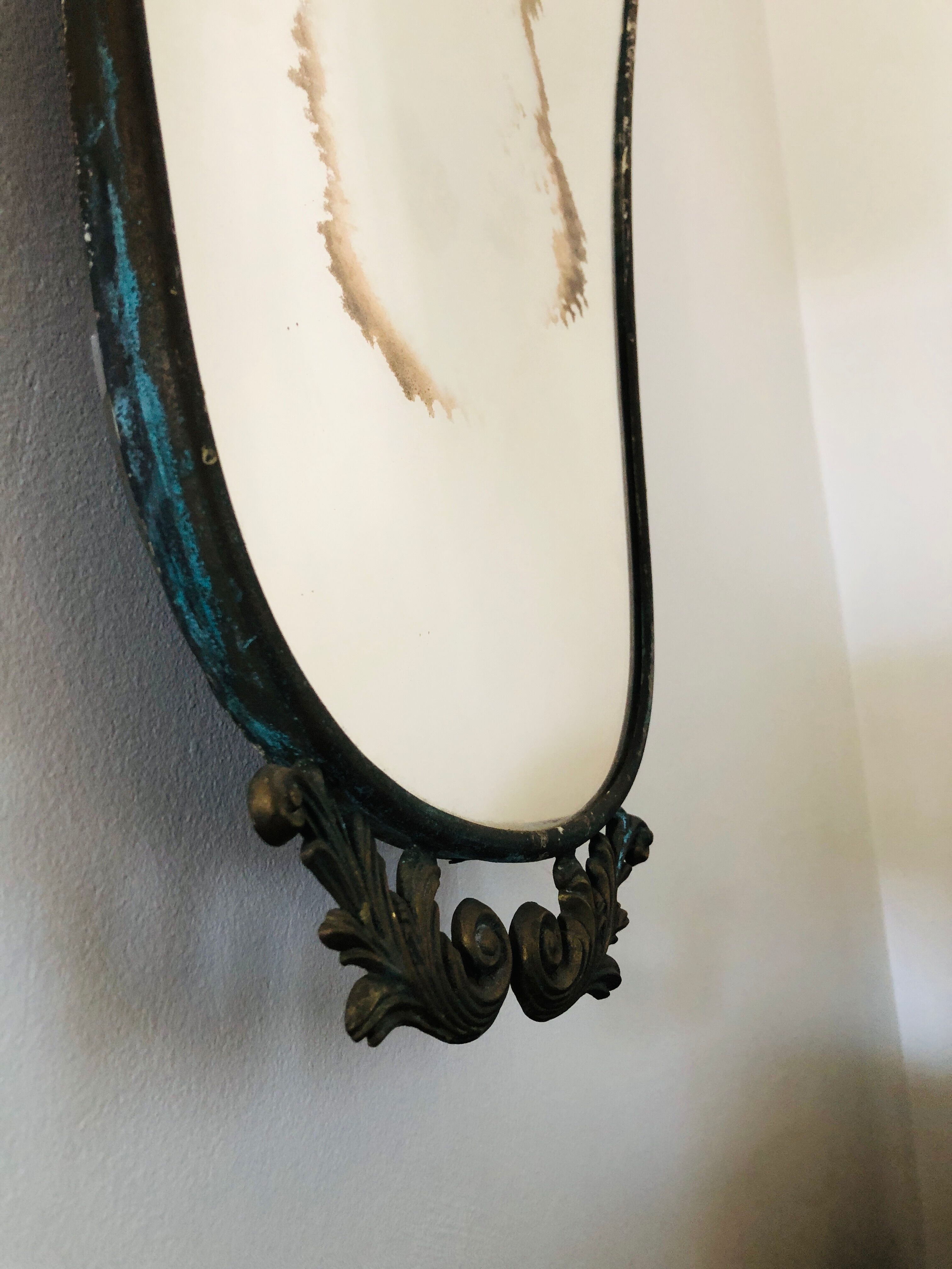 Antique metal mirror