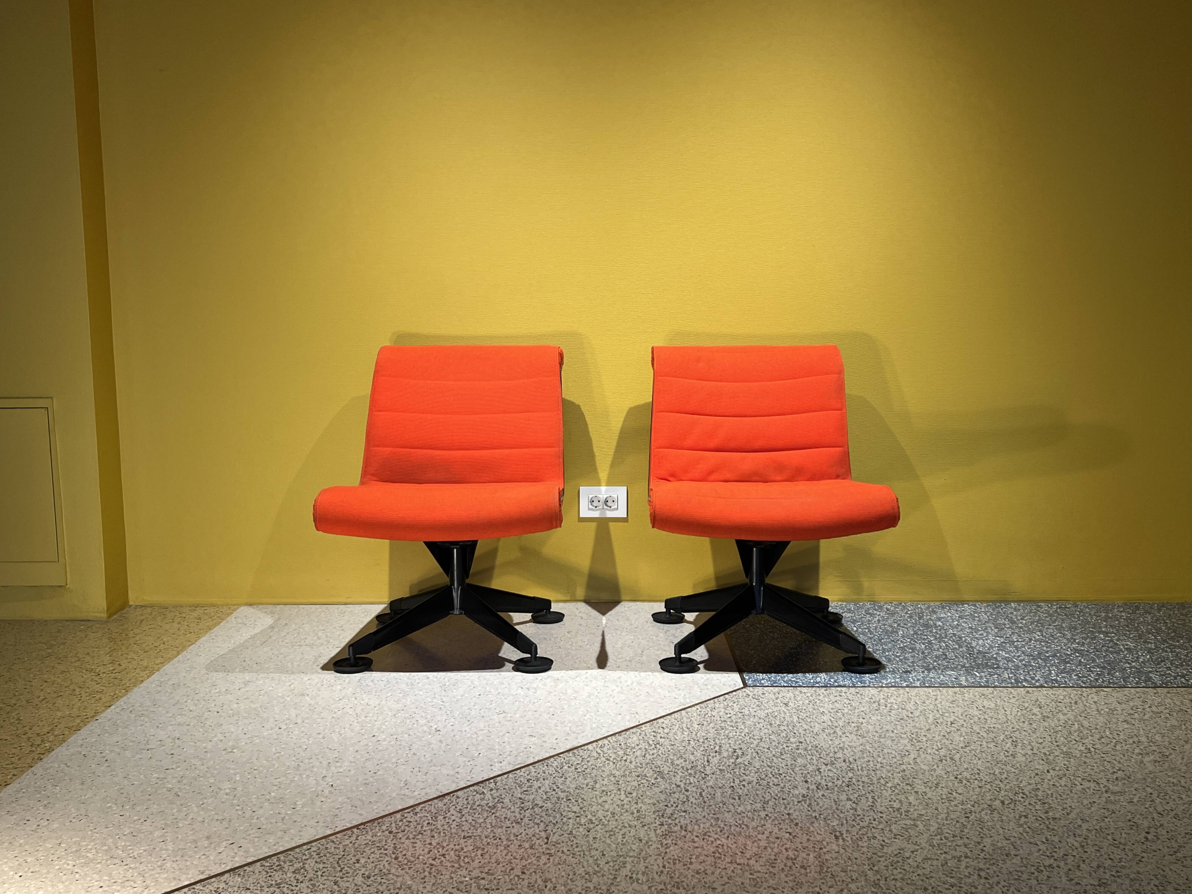Orange Lounge Chair By Kiga Spa For Knoll, Germany, 1960's