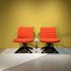 Orange Lounge Chair By Kiga Spa For Knoll, Germany, 1960's
