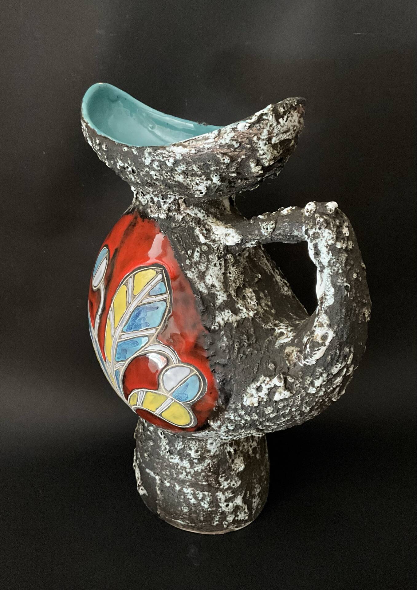 Large PUGI jug in brutalist ceramic signed – Vallauris / Monaco