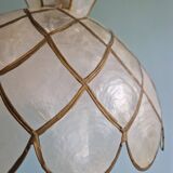 Suspension vintage en nacre de capiz, années 70