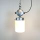 Vintage aluminium industrial lamp with milk glass, 1970s