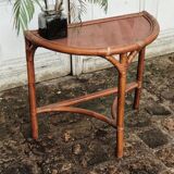 Rounded rattan console