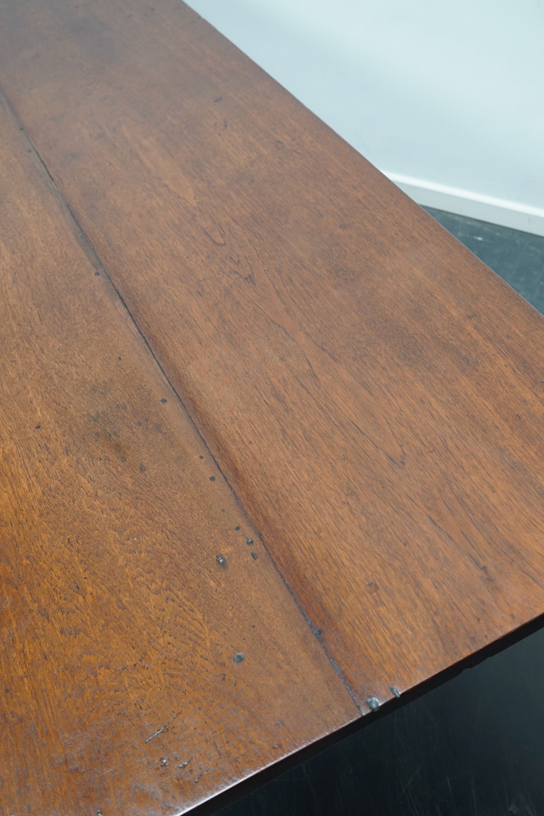 Large Antique 19th Century English Rustic Farmhouse Teak Dining Table