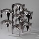 Set of 9 modular candle holders in chromed metal, nagel germany