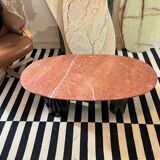 Terracotta marble coffee table and steel legs