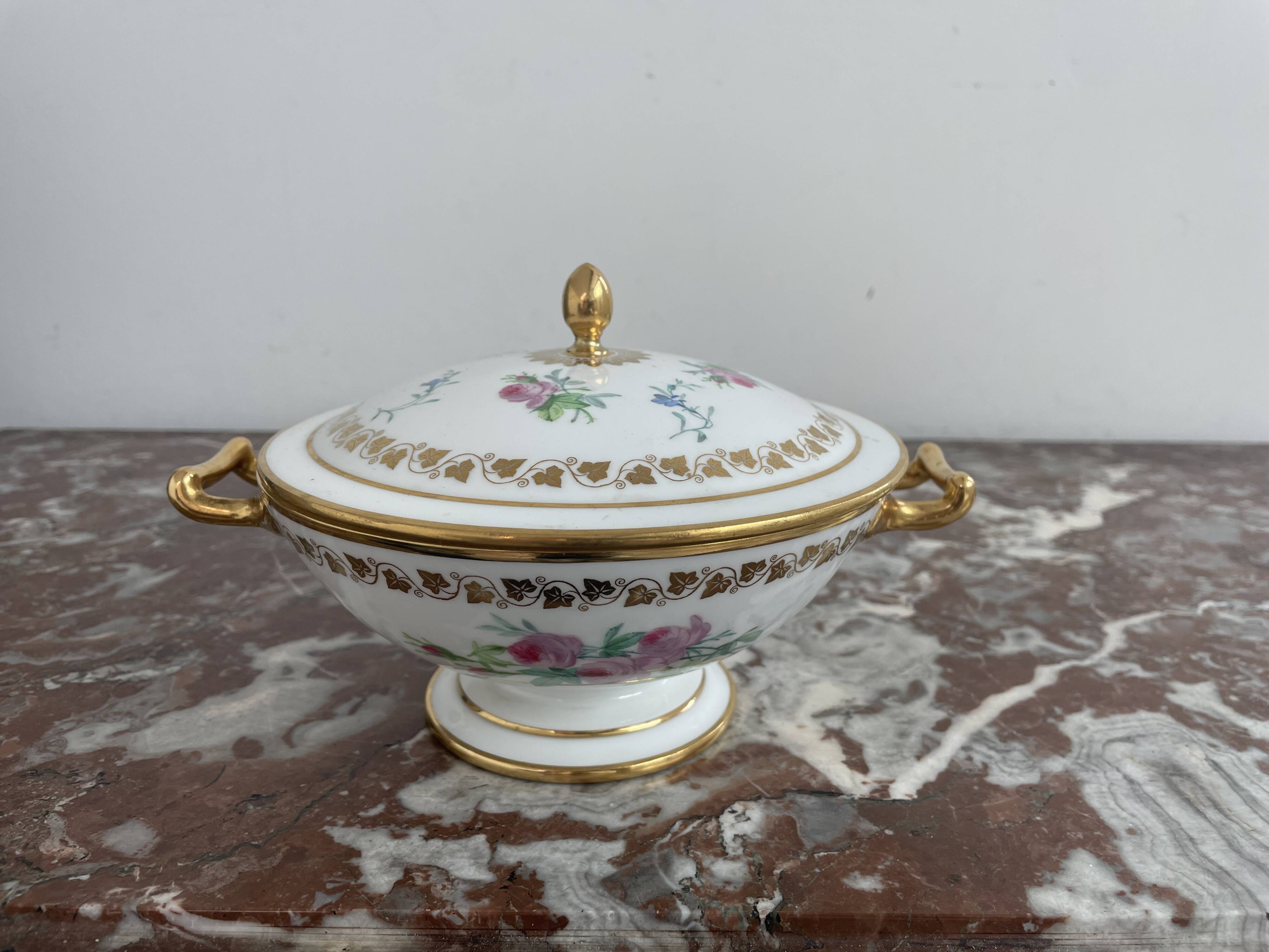 Antique, bezel, Sèvres porcelain, Royal Manufacture, 19th century, Louis-Philippe period