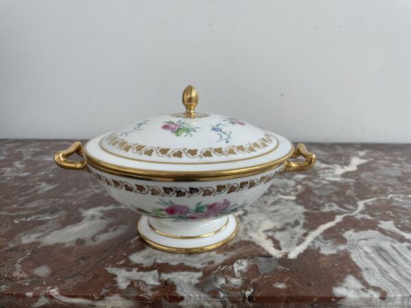 Antique, drageoir, porcelaine de Sèvres, Manufacture Royale, XIXème, époque Louis-Philippe