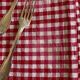 XXXL country tablecloth in poppy red gingham canvas