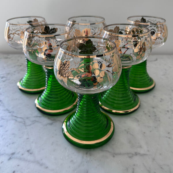 Service de 6 verres alsaciens