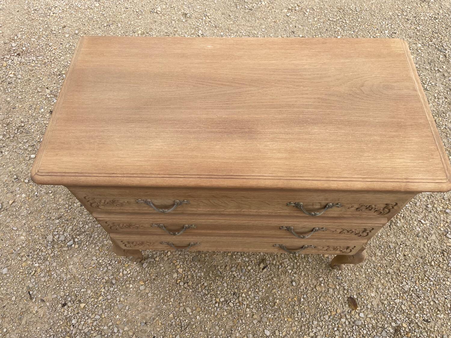 Small stripped oak chest of drawers