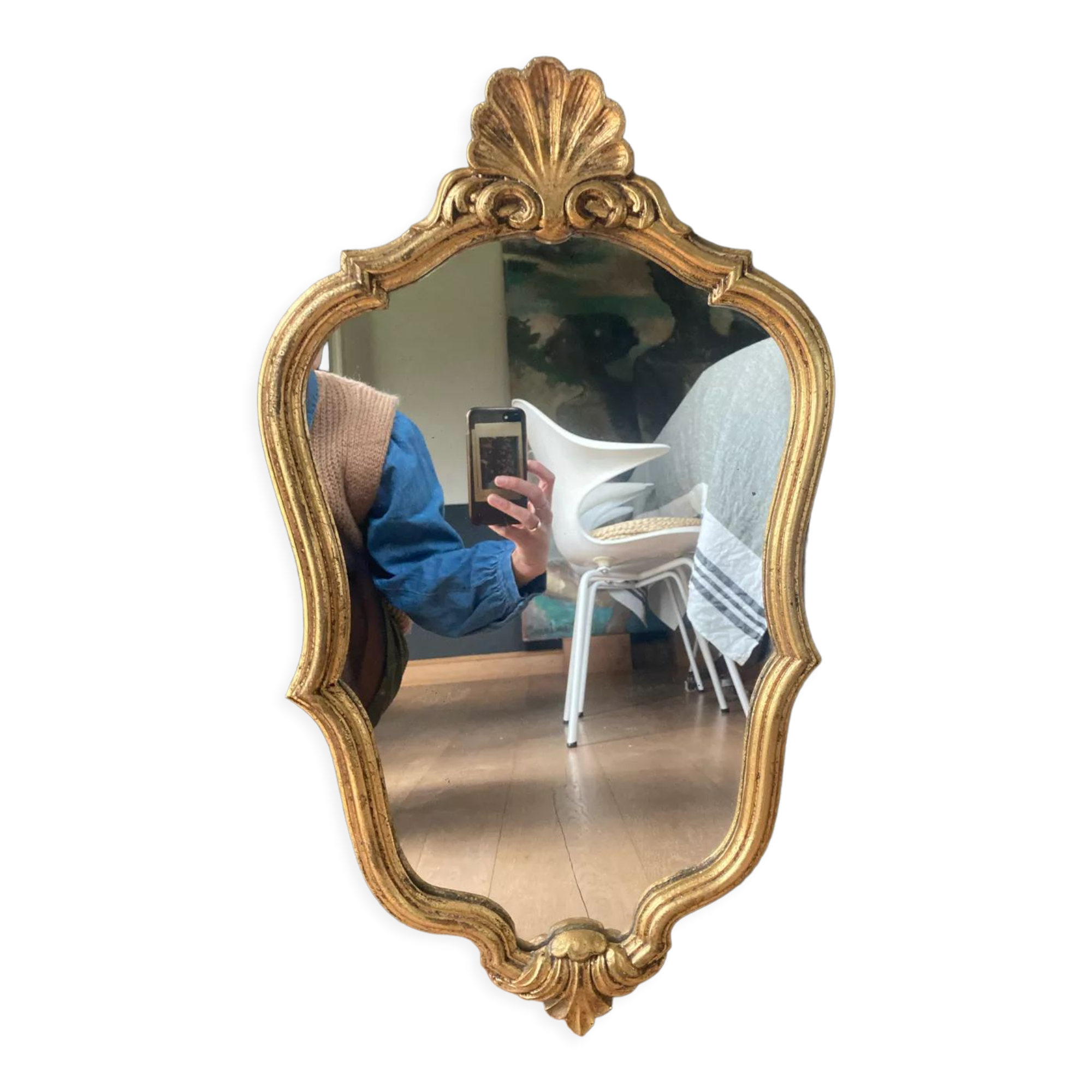 Golden mirror 58x34cm