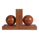 Wooden Art Deco bookends sphere decor