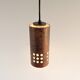 Set of 2 brutalist metal and glass pendant lamps, 1960s