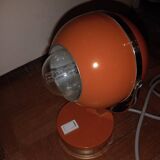 Orange and chrome eyeball table lamp
