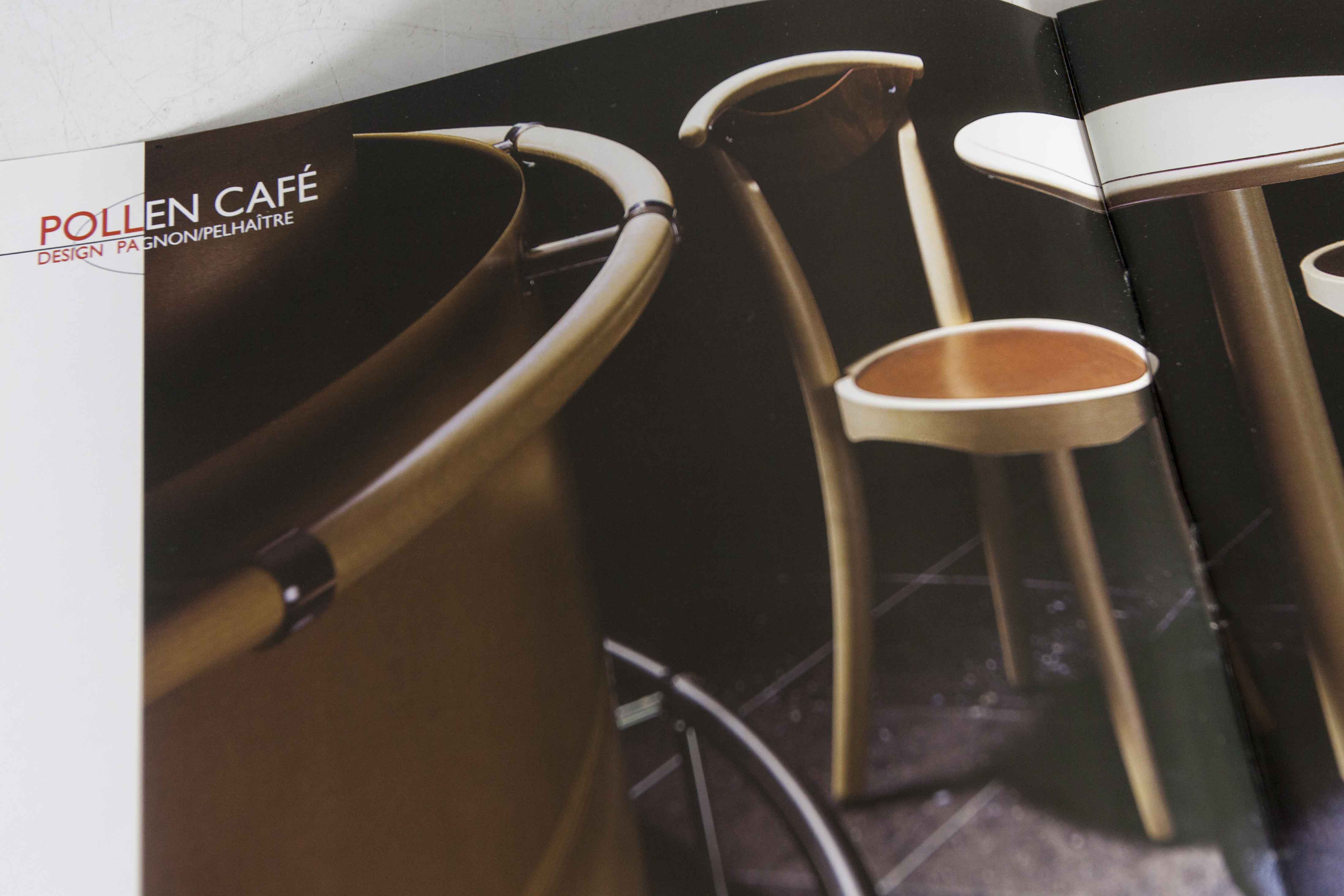 set of 4 chairs bistro Baumann model "Pollen café" design Pagnon / Pelhaître 1997