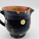 Small Savoyard pitcher in black glazed terracotta with polka dots - 637010