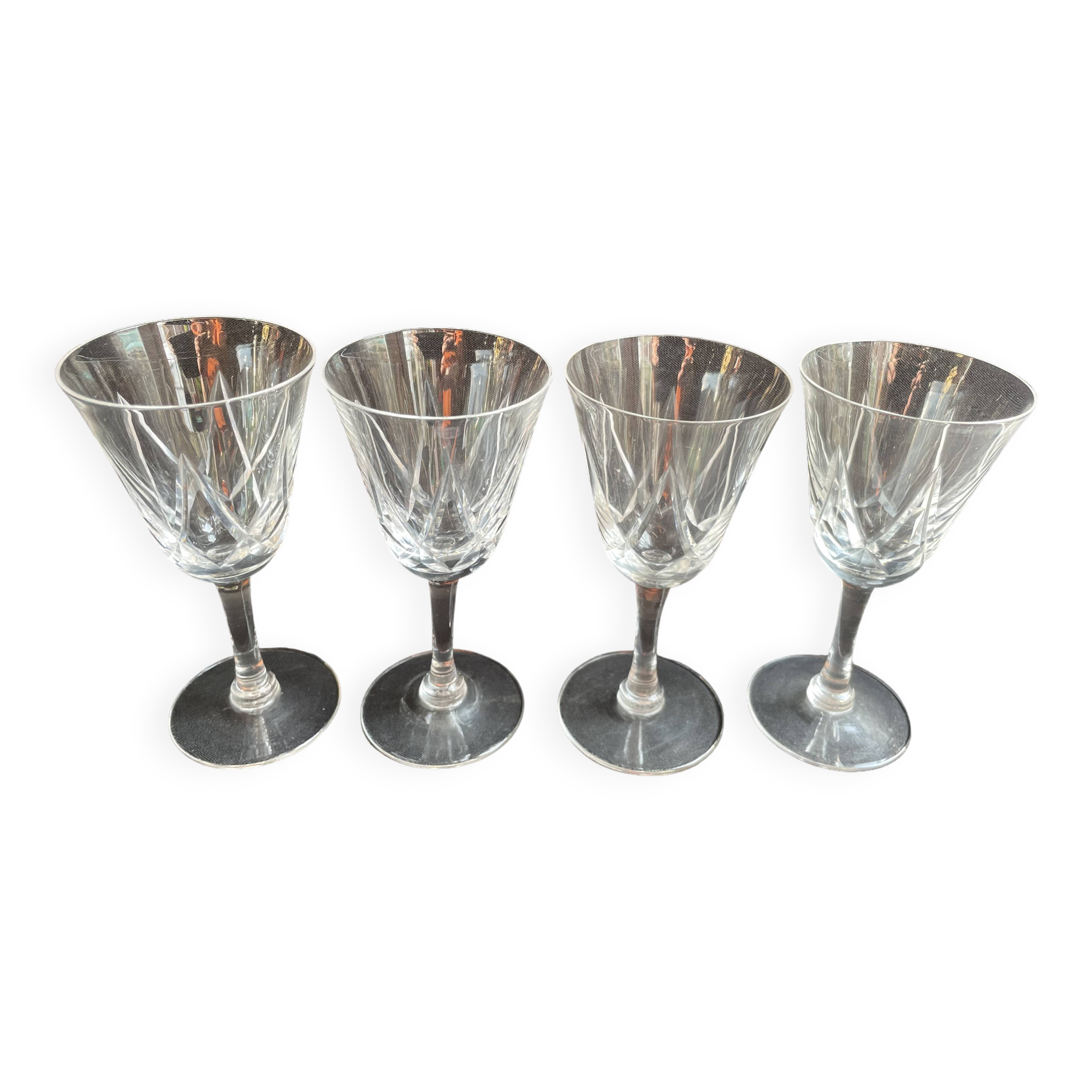 4 Cut Crystal Wine Glasses