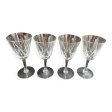 4 Verres à vin cristal taillé