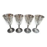 4 Verres à vin cristal taillé