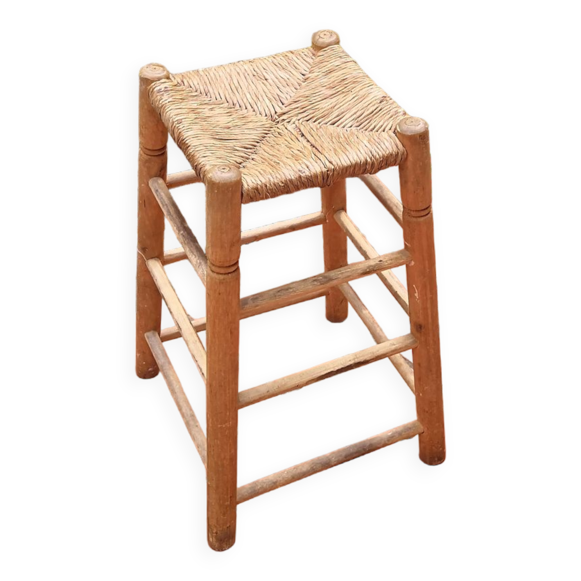 Rush and birch stool 1960