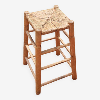 Tabouret en jonc et bouleau 1960