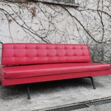Red leatherette sofa, 1970s