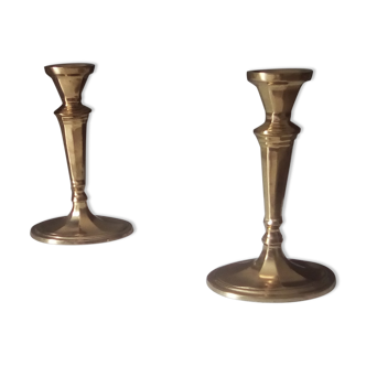Pair of vintage 60s/70s solid brass candlesticks