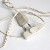 Vintage bedside lamp in opaline and lacquered metal.